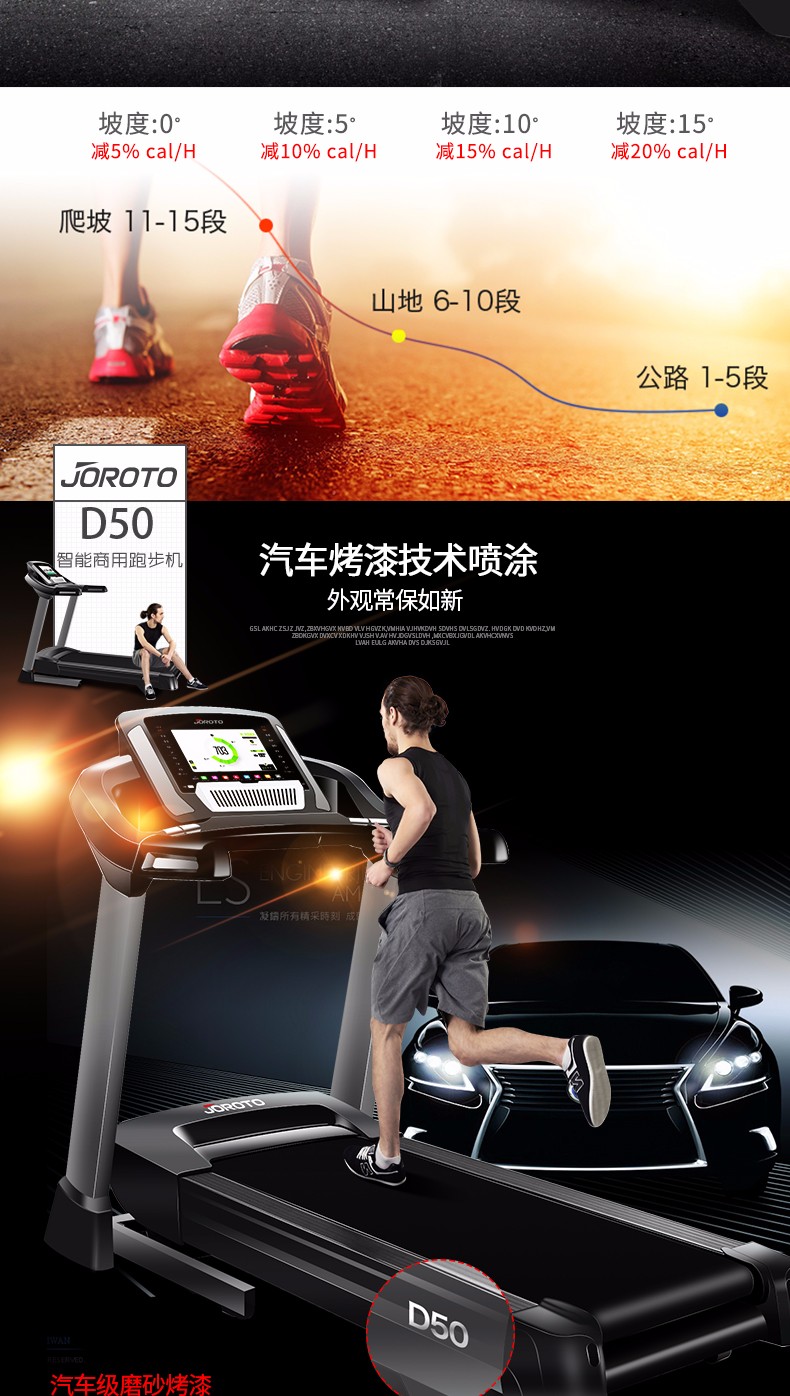美國(guó)捷瑞特（JOROTO）跑步機(jī) 輕商型彩屏靜音可折疊D50(圖10)